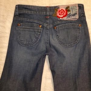 Blue Tattoo Flare Jeans - 26